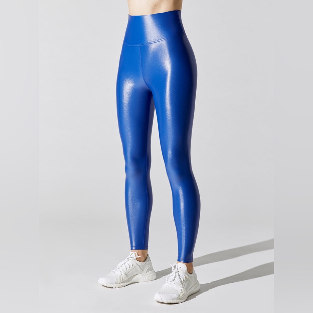 NWT Carbon38 High Rise Full-Length Legging in Takara Shine Blue Medium
